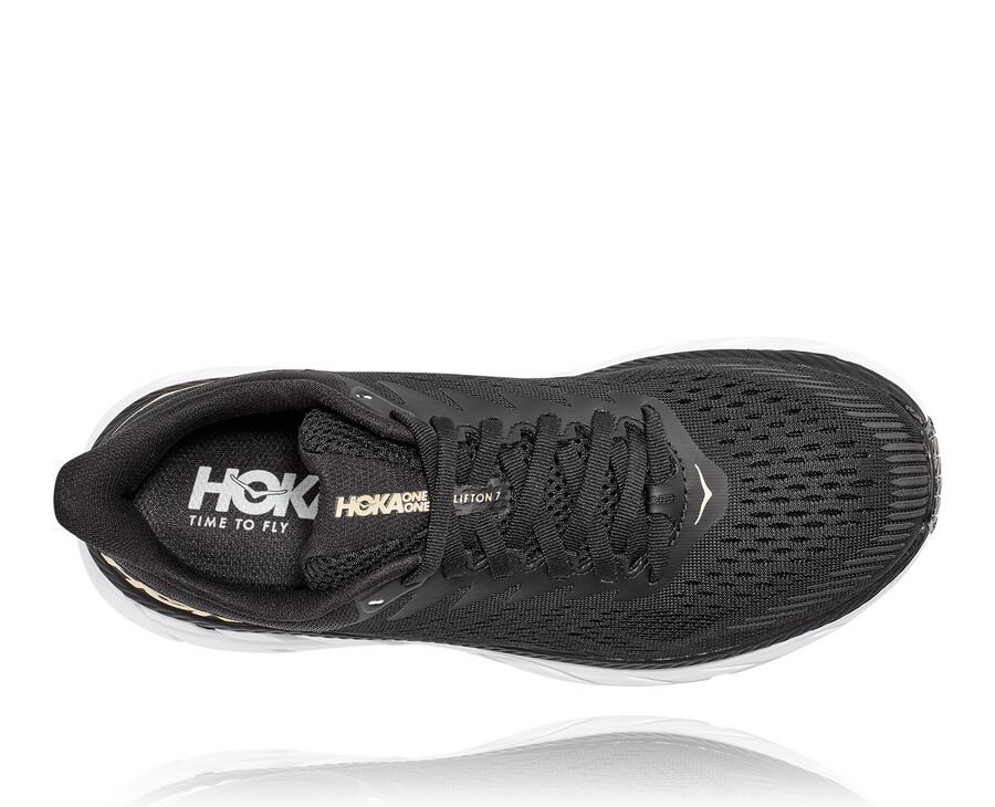 Tenis Hoka One One Mujer Negros/Blancos - Clifton 7 - BCGK29783